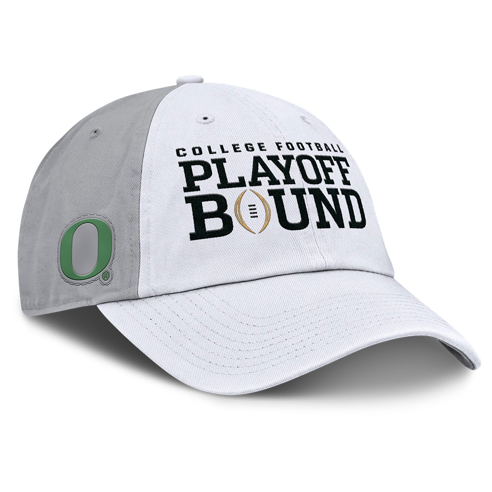 Classic Oregon O, Nike, White, Curved Bill, Accessories, Unisex, Football, Unstructured, Twill, Postseason, Round 1, Playoff Bound, Adjustable, Hat, 913858